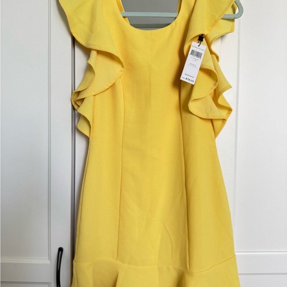 BCBGeneration Lemonade Dress with Ruffle Detail yellow dress